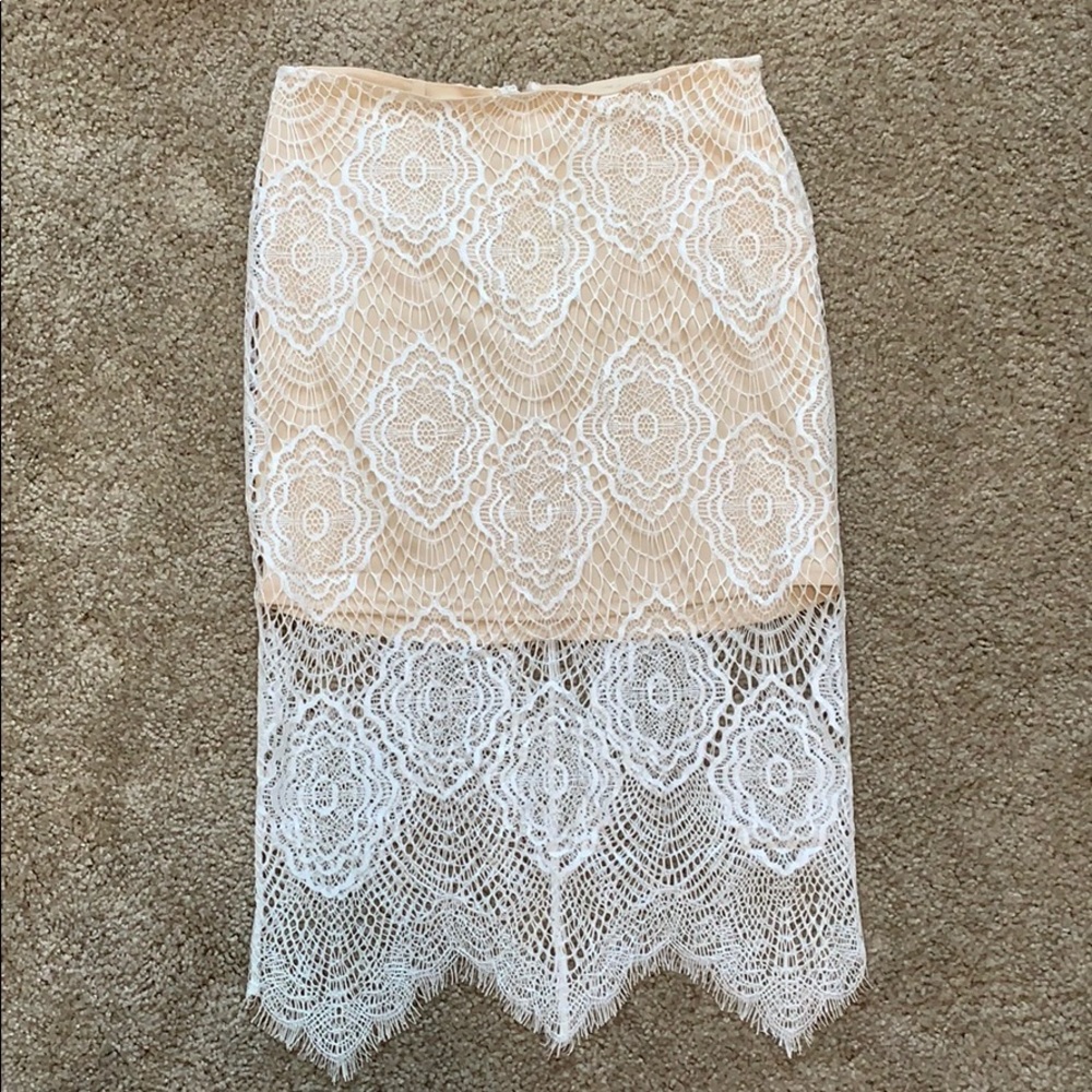 Lace Midi Pencil Skirt